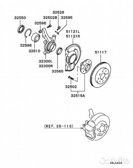 Кулак поворотный правый Mitsubishi Carisma 4G93