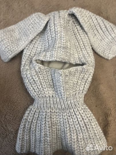 Шапка-шлем зимняя (заяц) 6-8лет (балаклава)