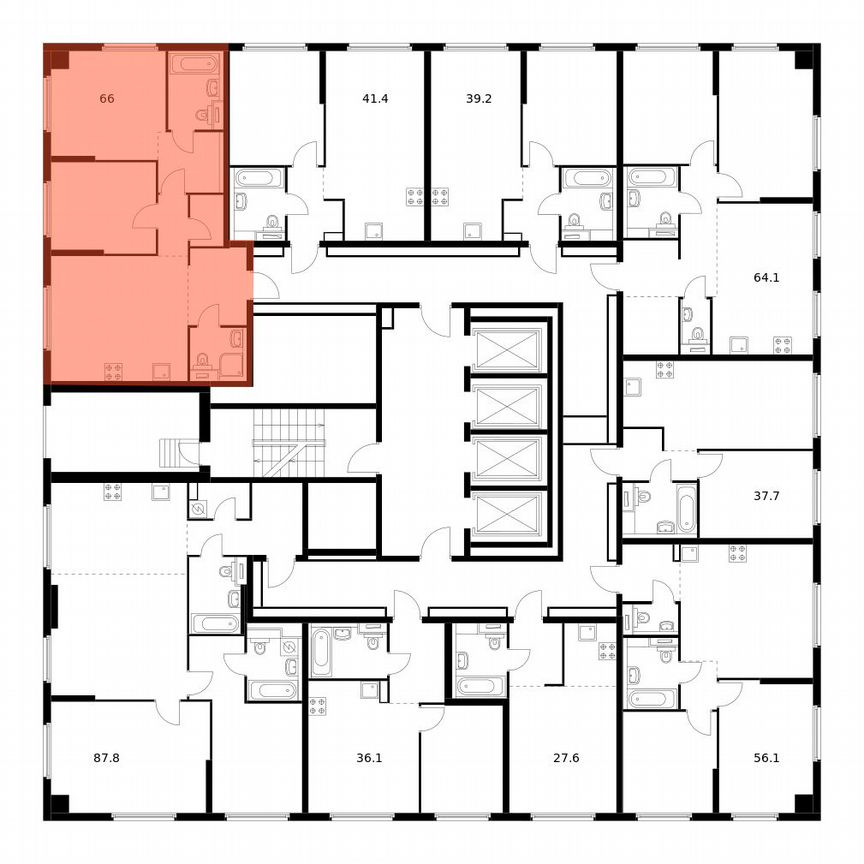 2-к. квартира, 66 м², 18/32 эт.