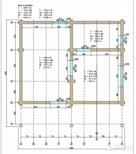 Двухэтажный дом из профилированного бруса 6*6