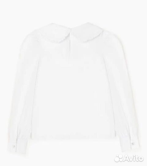 Белая блузка oversize с воротником Gloria Jeans