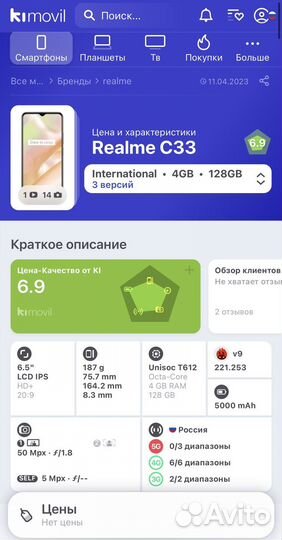 realme C33, 4/128 ГБ