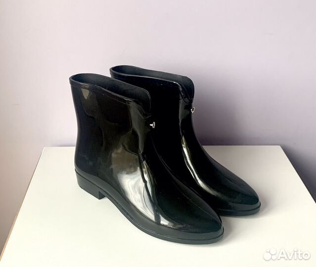 Резиновые сапоги женские чёрные