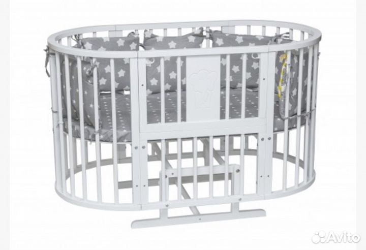 Кроватка трасформер 8 в 1 с матрасиком