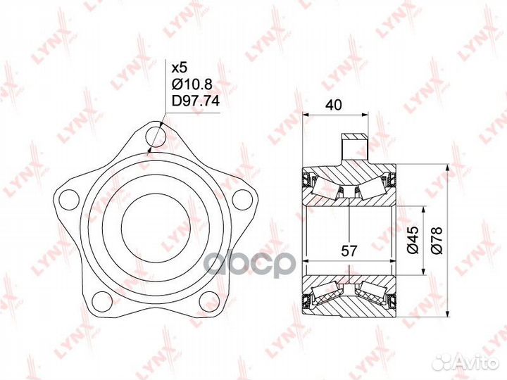Подшипник ступ.ford transit 06- пер