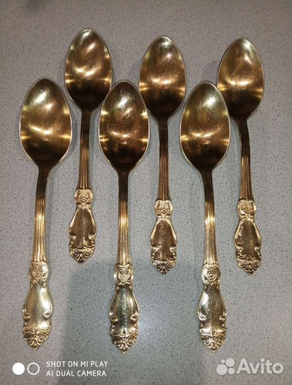 Вилки десертные золотая роза позолоченные