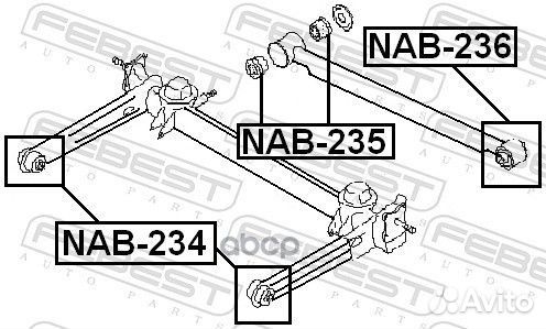 Сайлентблок задней балки NAB-234 Febest