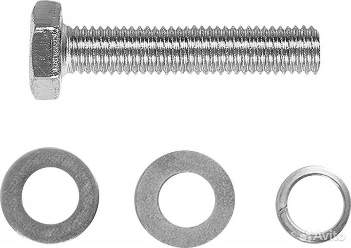 Болт с гайкой и шайбой M10x50 мм, 2 шт