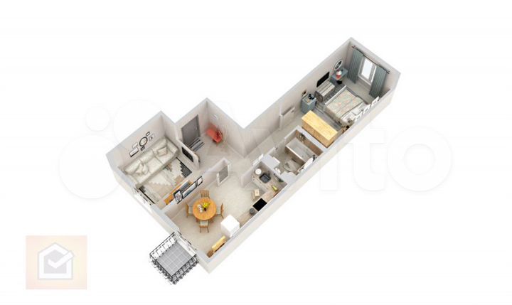 2-к. квартира, 59 м², 4/5 эт.