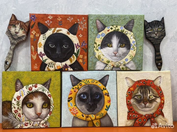 Картина маслом кошка