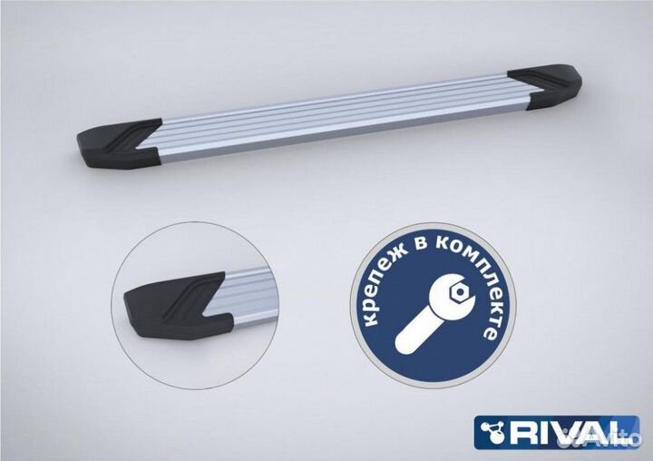 Пороги-подножки KIA Sorento 2020. г.в. Silver