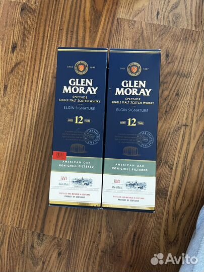 Пустые бутылки в коробке Glen Moray 12 лет