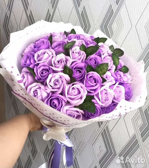 Букеты из мыльных роз из вспененной мыльной основы