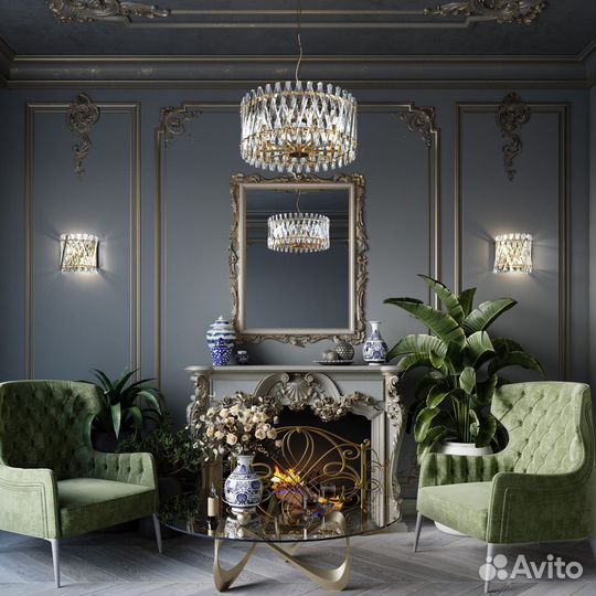 Люстра потолочная хрустальная