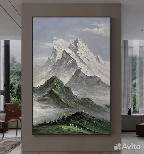 Картина маслом на холсте «Горные вершины»
