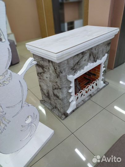 Декоративный камин + Снеговик