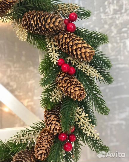 Венок Новогодний Рождественский Декор