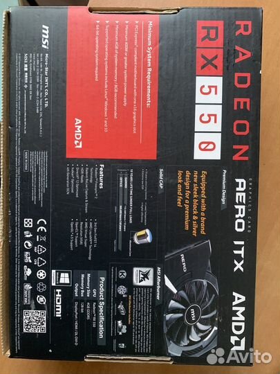 Видеокарта MSI Radeon RX 550 Aero ITX 4G