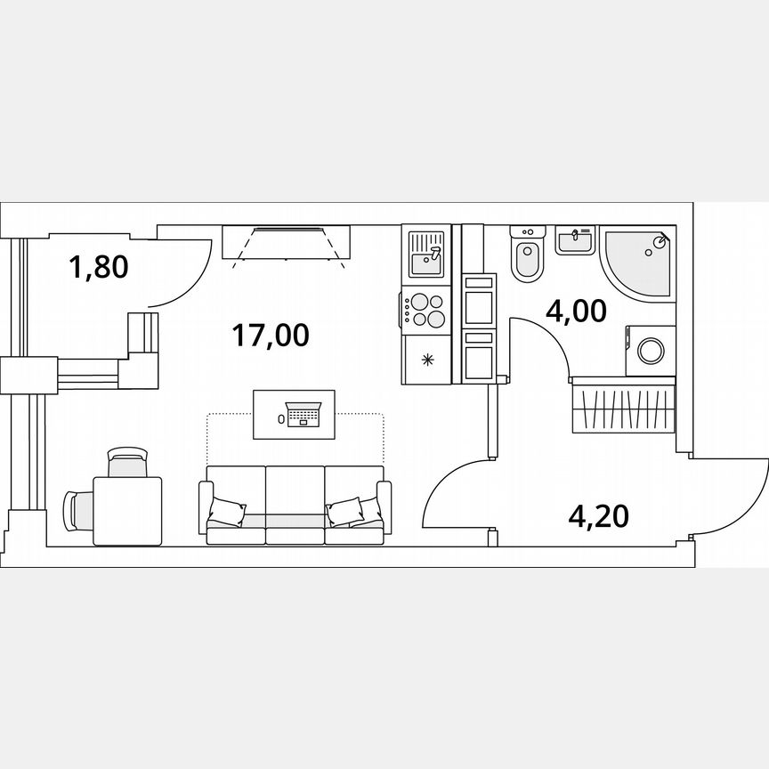 Квартира-студия, 26,1 м², 13/13 эт.