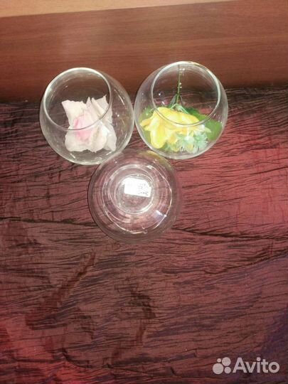 Бокалы-Фужеры для флораума 5 шт, бытылки-вазы-4 ед