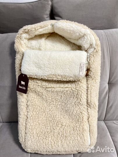 Зимний конверт в коляску на овчине