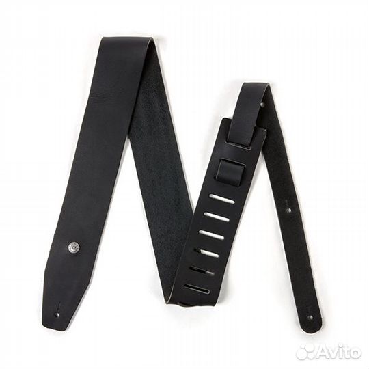 Ремень для гитары, черный, кожа Dunlop BMF12BK BMF