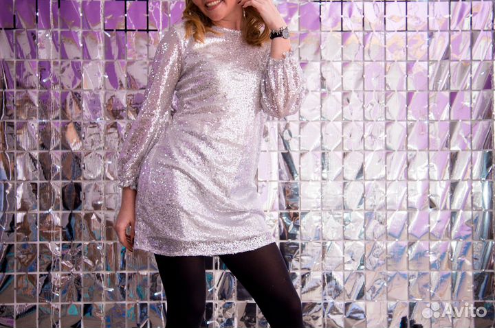 Вечернее платье серебро