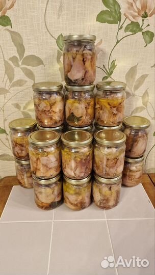 Тушенка домашняя из говядины, свинины, курицы 0,5л