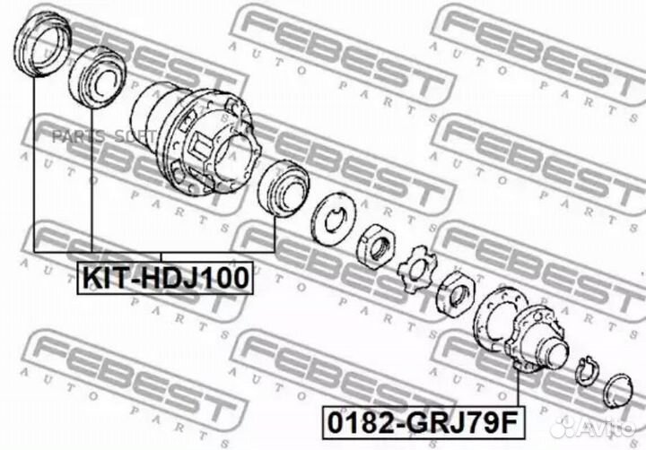 Febest kithdj100 KIT-HDJ100 к-кт подшипника ступиц