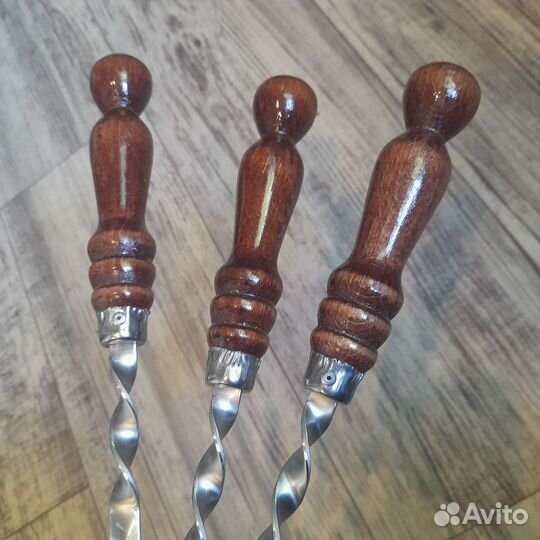 Шампура с деревянной ручкой из нержавеющей стали