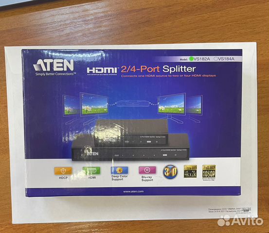 Разветвитель Aten VS182A-A7-G Video Splitter, HD