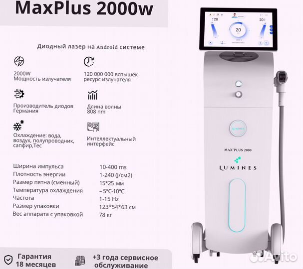 Аппарат для эпиляции Люминес MaxPlus 2000 Вт