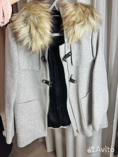 Пальто с капюшоном Zara XL