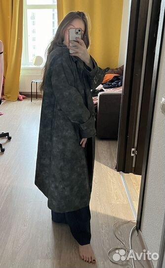 Плащ женский тренч кожаный