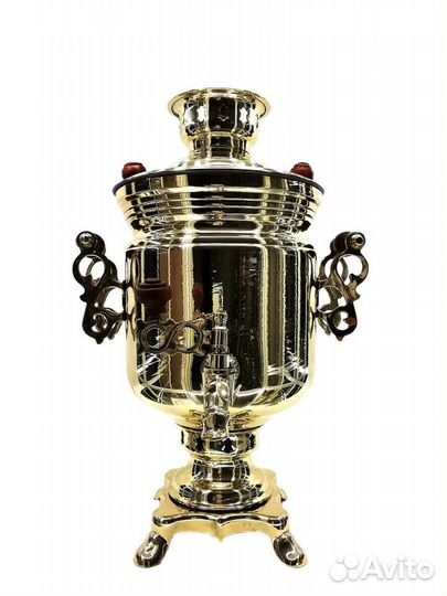 Современный самовар на дровах латунь Банка 2,5л