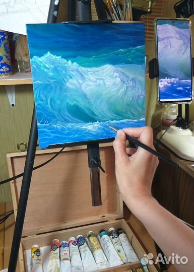 Картина маслом Морская волна