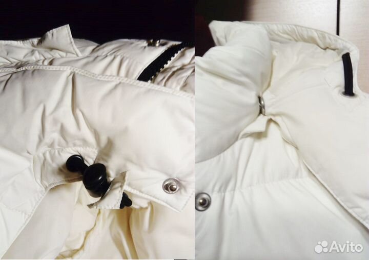 Пуховик натуральный пух перо куртка белый S Турция