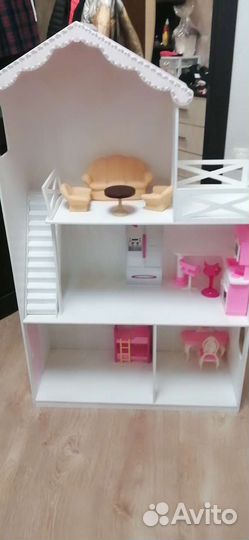Кукольный домик для барби с мебелью