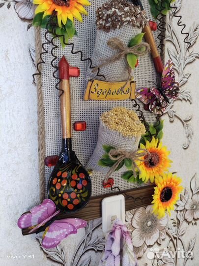 Панно кухонное вешалка ручной работы