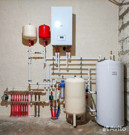 Монтаж отопления, теплого пола, водопровода