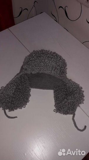 Шапка ушанка женская вязаная