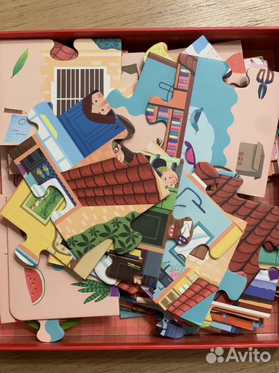 Пазлы картонные с лупой «Детектив в комнате «