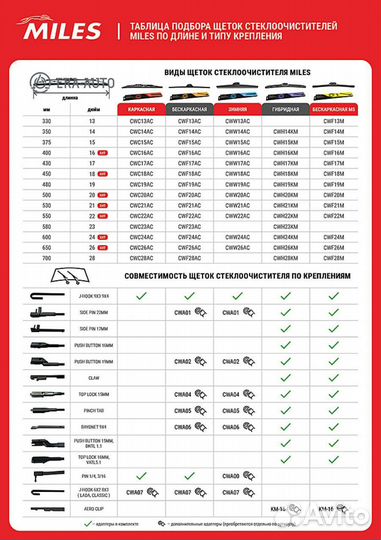 Miles CWW15AC Щетка стеклоочистителя зимняя 370 мм