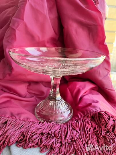 Ваза для фруктов, стекло, старинная