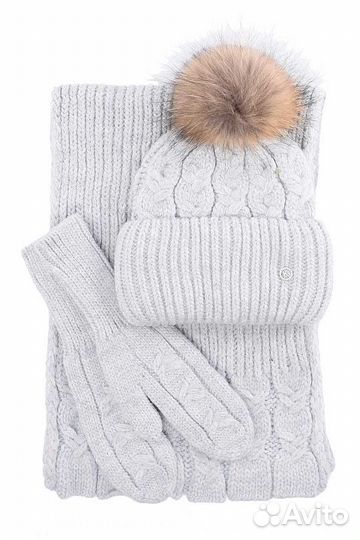 Комплект шапка + шарф + варежки