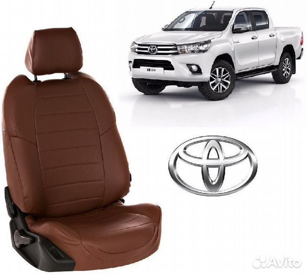 Чехлы из экокожи на Toyota Hilux (Хайлюкс) с 15г