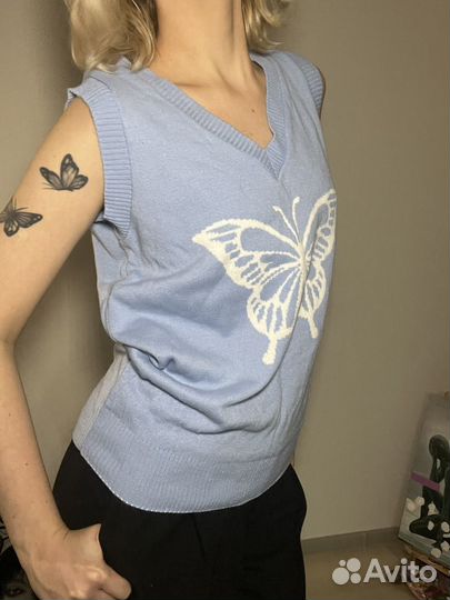 Жилет женский голубой