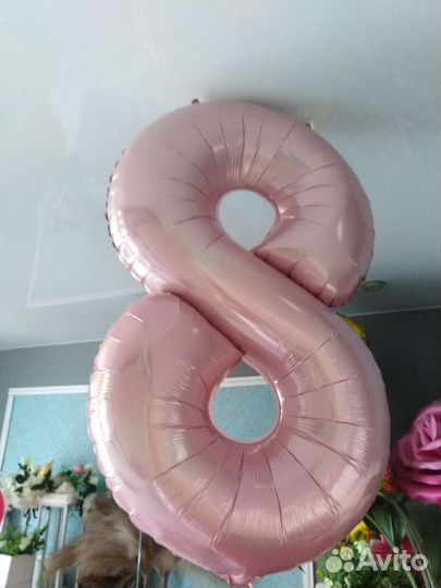 Цифра метровая 1, 2, 3, 4, 5, 6, 7, 8, 9 с гелием