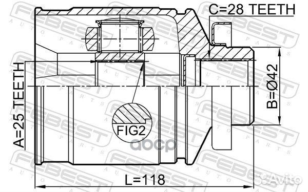 ШРУС 0411N64RH Febest