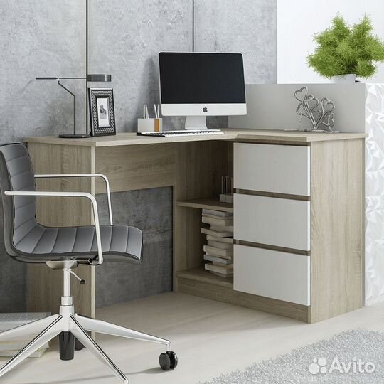 Компьютерный стол угловой с ящиками для школьника